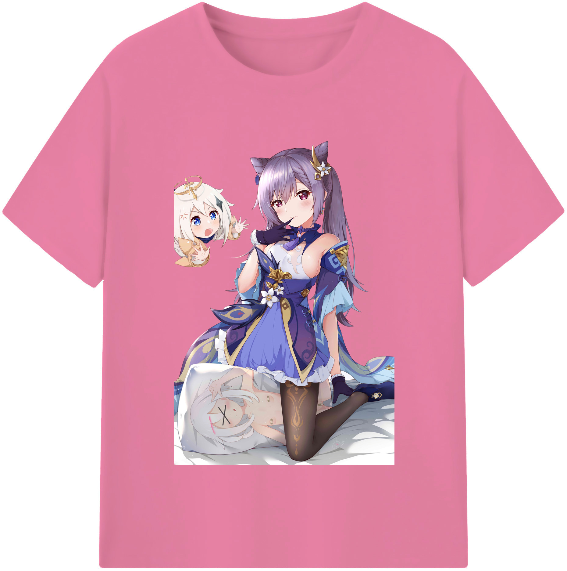 げんし神 刻晴 こくせい genshin Kokusei 綿100％半袖Tシャツ（フロントプリント）
